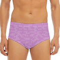 Violet Knitted Pattern Print Men's Triangle Swim Briefs