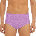 Violet Knitted Pattern Print Men's Triangle Swim Briefs