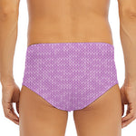 Violet Knitted Pattern Print Men's Triangle Swim Briefs