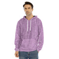 Violet Knitted Pattern Print Men's Velvet Pullover Hoodie