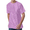 Violet Knitted Pattern Print Men's Velvet T-Shirt