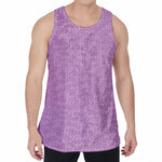 Violet Knitted Pattern Print Men's Velvet Tank Top