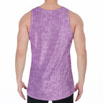 Violet Knitted Pattern Print Men's Velvet Tank Top