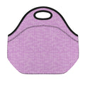Violet Knitted Pattern Print Neoprene Lunch Bag