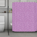 Violet Knitted Pattern Print Polyester Shower Curtain