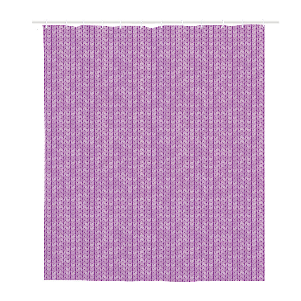 Violet Knitted Pattern Print Polyester Shower Curtain