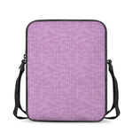 Violet Knitted Pattern Print Rectangular Crossbody Bag