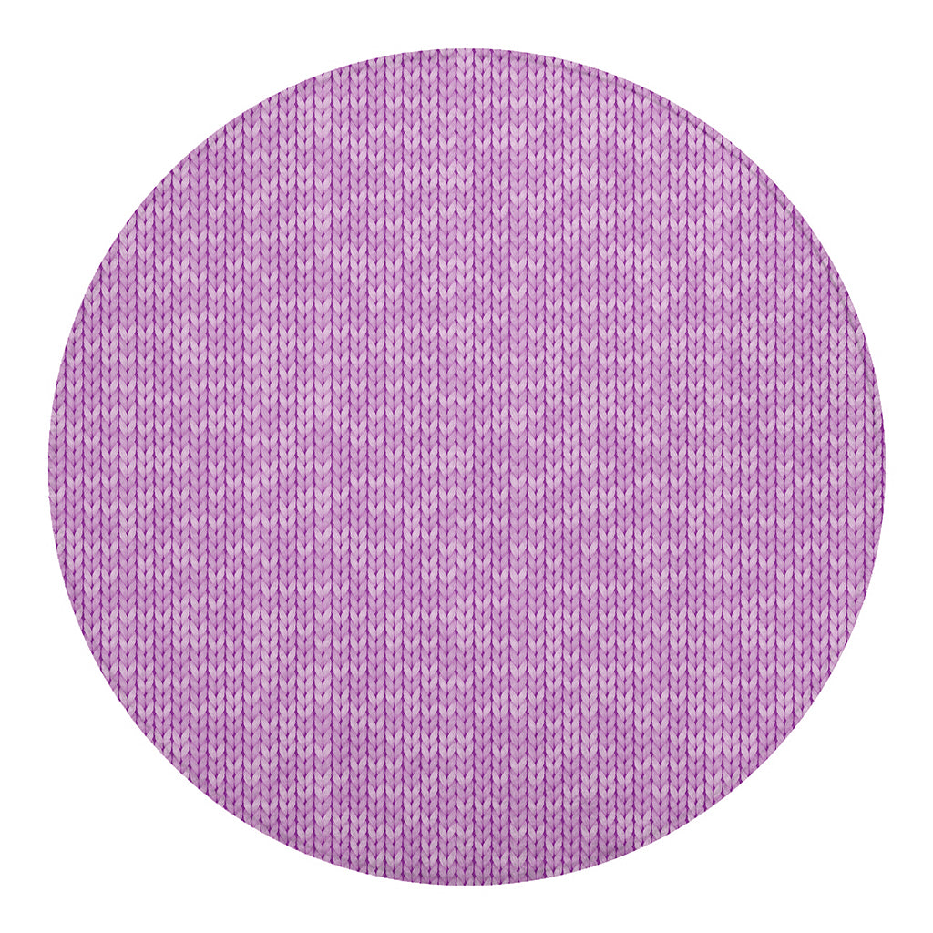 Violet Knitted Pattern Print Round Blanket