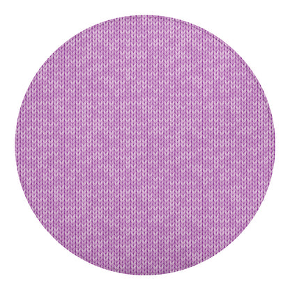 Violet Knitted Pattern Print Round Blanket