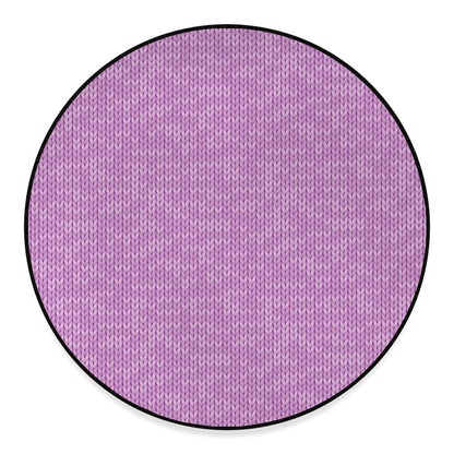 Violet Knitted Pattern Print Round Floor Mat