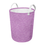 Violet Knitted Pattern Print Round Laundry Basket