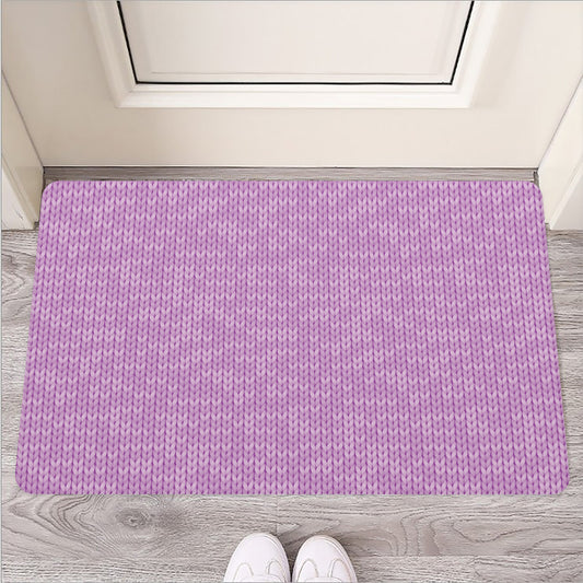 Violet Knitted Pattern Print Rubber Doormat