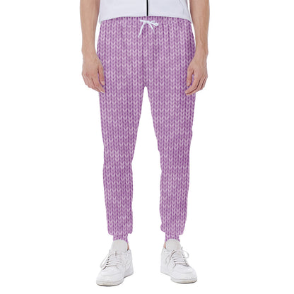 Violet Knitted Pattern Print Scuba Joggers