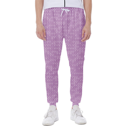 Violet Knitted Pattern Print Scuba Joggers