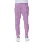 Violet Knitted Pattern Print Scuba Joggers