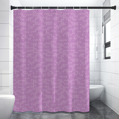 Violet Knitted Pattern Print Shower Curtain