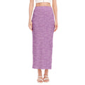 Violet Knitted Pattern Print Side Slit Maxi Skirt