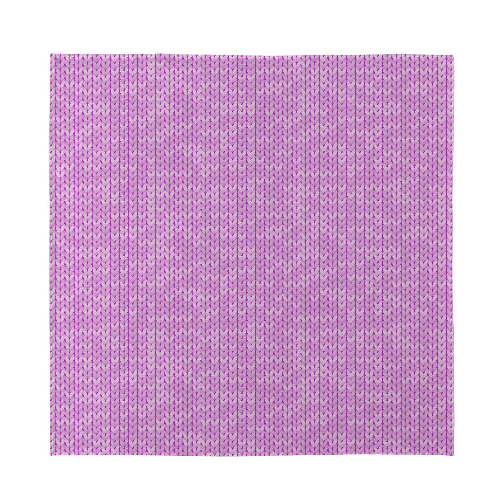 Violet Knitted Pattern Print Silk Bandana