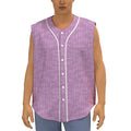 Violet Knitted Pattern Print Sleeveless Baseball Jersey