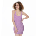 Violet Knitted Pattern Print Sleeveless Bodycon Dress