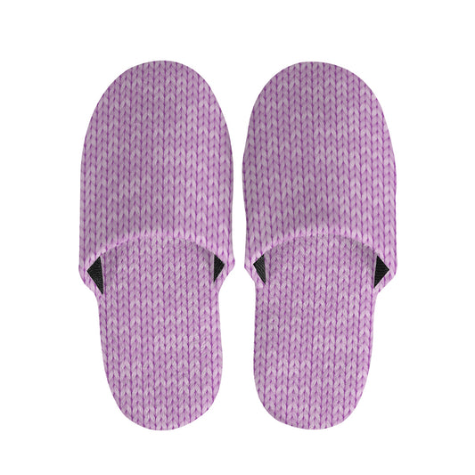 Violet Knitted Pattern Print Slippers