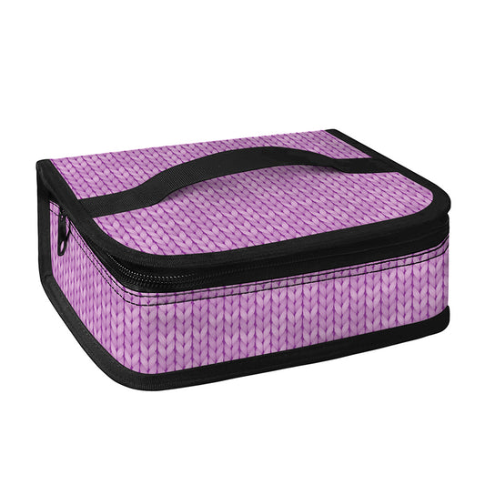 Violet Knitted Pattern Print Small Lunch Bag
