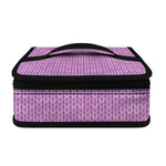 Violet Knitted Pattern Print Small Lunch Bag