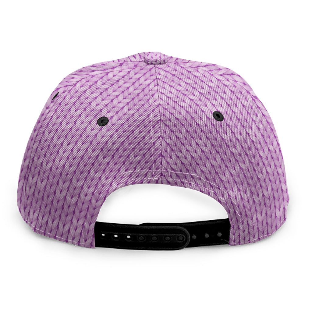 Violet Knitted Pattern Print Snapback Cap