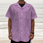 Violet Knitted Pattern Print Textured Short Sleeve Shirt