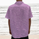 Violet Knitted Pattern Print Textured Short Sleeve Shirt