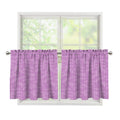 Violet Knitted Pattern Print Tier Curtains