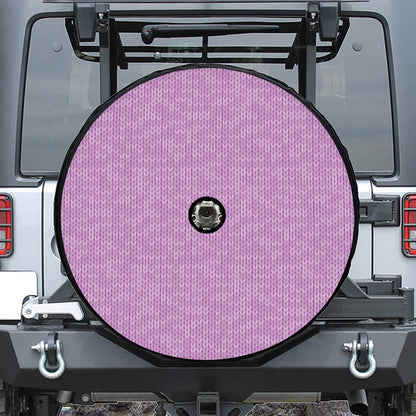 Violet Knitted Pattern Print Tire Cover With Camera Hole