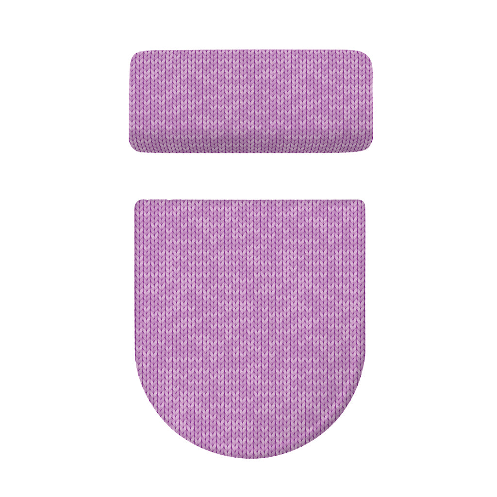 Violet Knitted Pattern Print Toilet Lid And Tank Cover Set