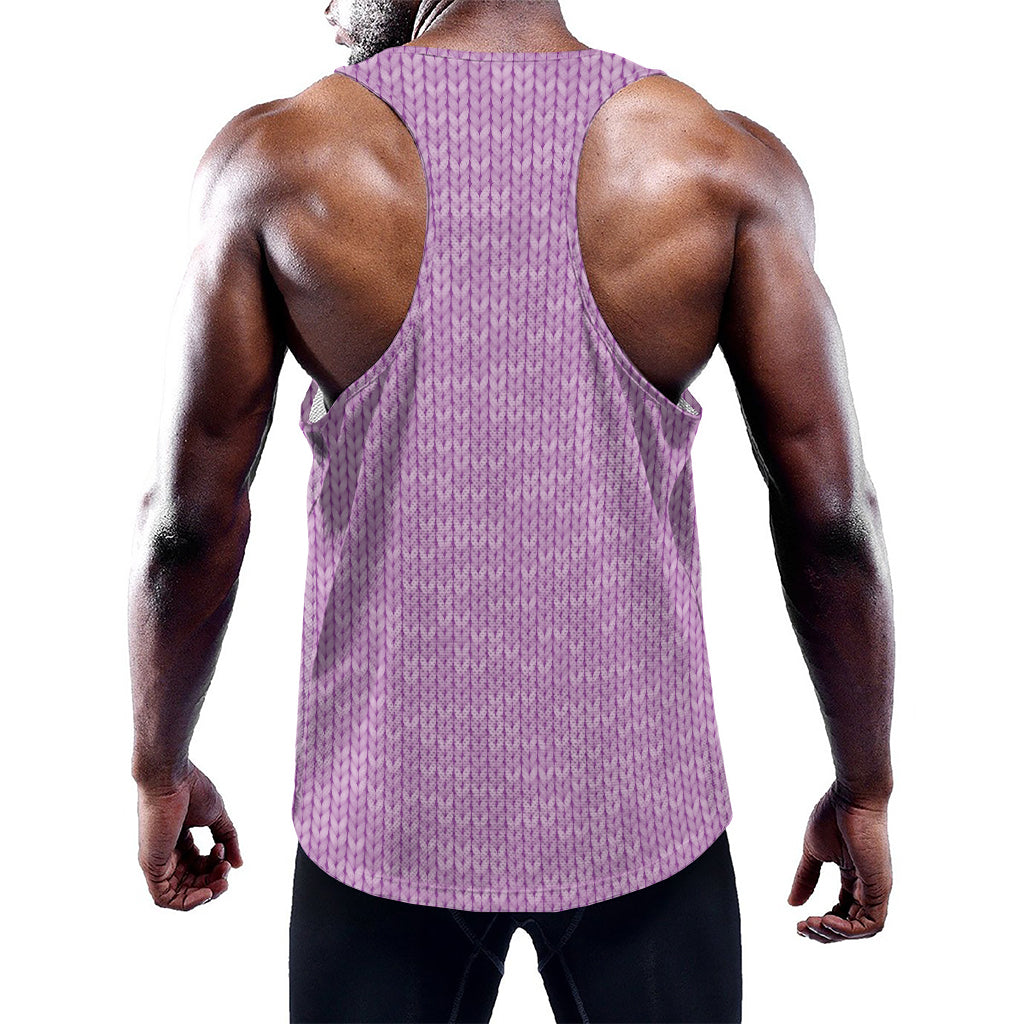 Violet Knitted Pattern Print Training Tank Top