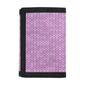 Violet Knitted Pattern Print Trifold Wallet