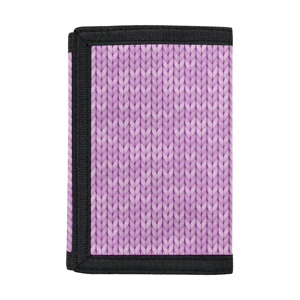 Violet Knitted Pattern Print Trifold Wallet