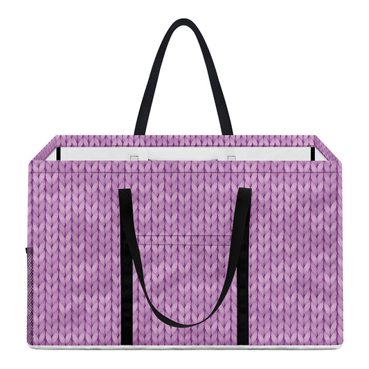 Violet Knitted Pattern Print Utility Tote Bag