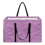 Violet Knitted Pattern Print Utility Tote Bag