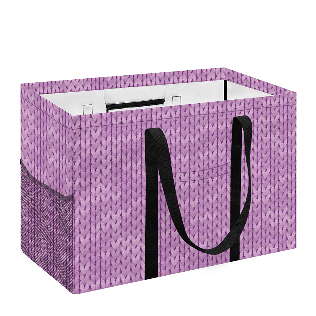 Violet Knitted Pattern Print Utility Tote Bag
