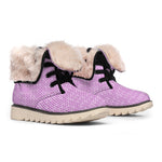 Violet Knitted Pattern Print Winter Boots