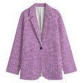 Violet Knitted Pattern Print Women's Blazer