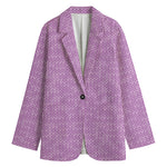Violet Knitted Pattern Print Women's Blazer