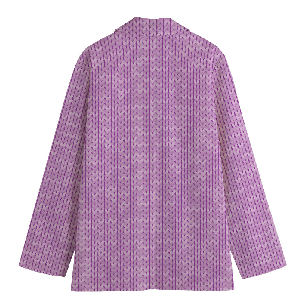 Violet Knitted Pattern Print Women's Blazer