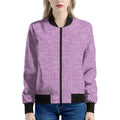 Violet Knitted Pattern Print Women's Bomber Jacket