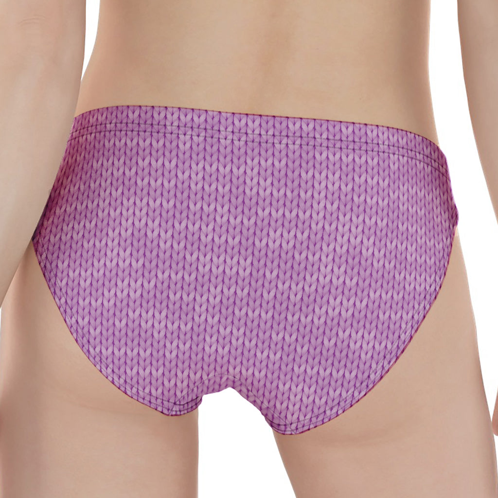 Violet Knitted Pattern Print Women's Panties