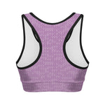 Violet Knitted Pattern Print Women's Sports Bra