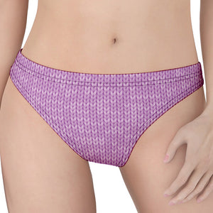 Violet Knitted Pattern Print Women's Thong