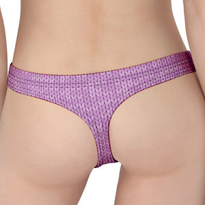 Violet Knitted Pattern Print Women's Thong