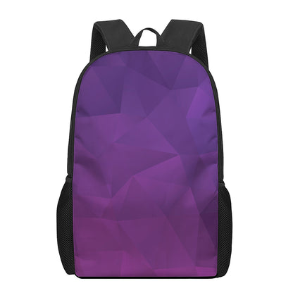 Violet Polygonal Geometric Print 17 Inch Backpack