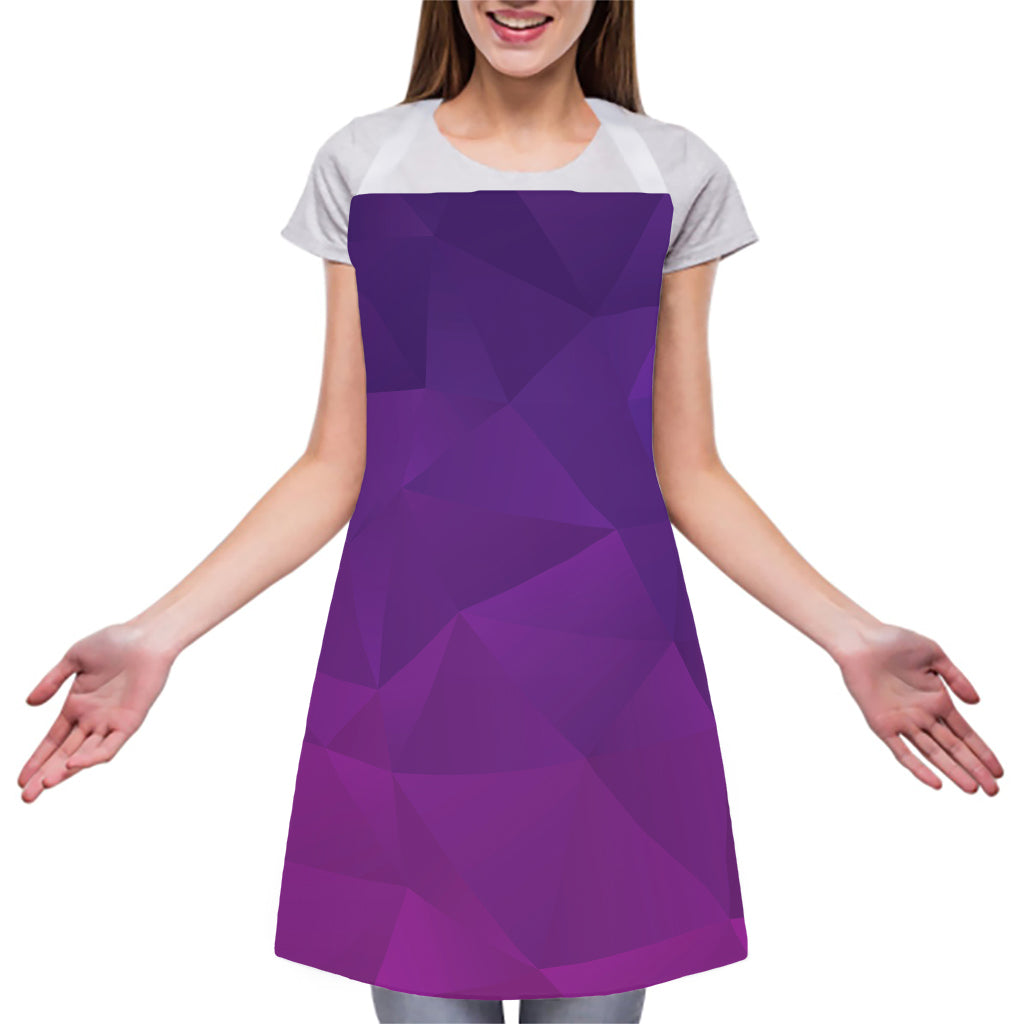 Violet Polygonal Geometric Print Adjustable Apron